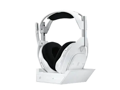 White Astro A50 X LIGHTSPEED wireless gaming headset