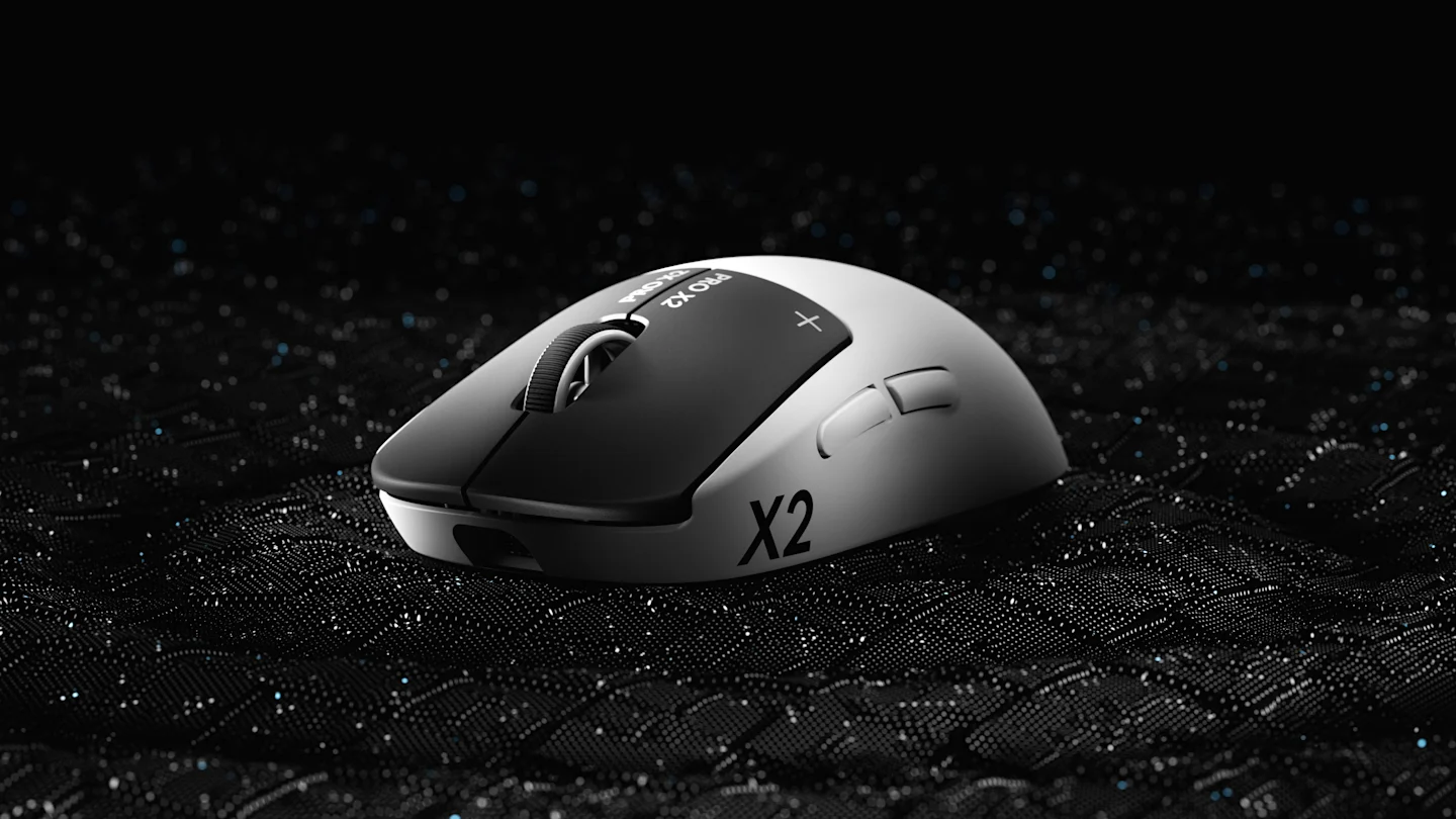 Logitech G gaming mouse on a dark textured surface