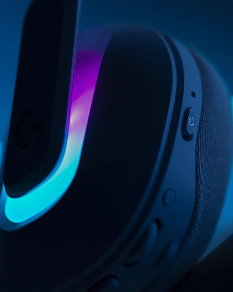 Close detail of a LIGHTSYNC enabled Logitech G mouse