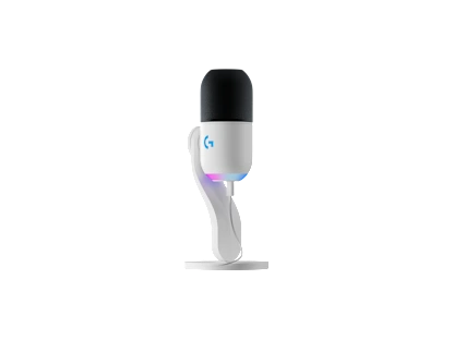White Logitech G Yeti GX gaming microphone